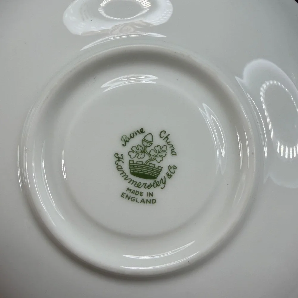 Hammersley Bone‎ China Daffodil Teacup and Saucer Set Gold Trim Made in England